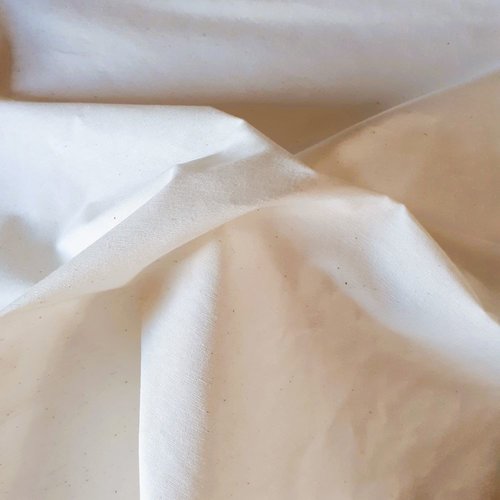 Tissu percale thermocollant - blanc - MPM