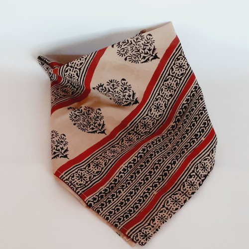 Bandana foulard carré motif indien, fat quarter