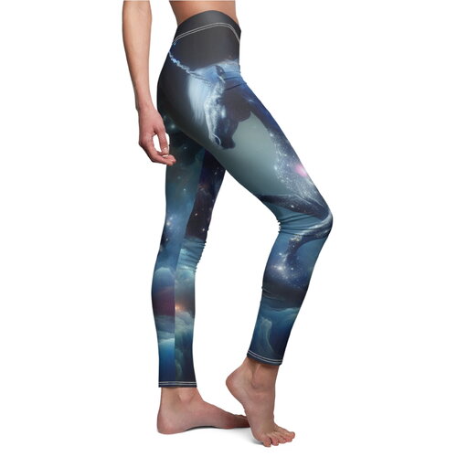 Leggings veloutés licorne, leggings imprimés cosmiques mythologiques