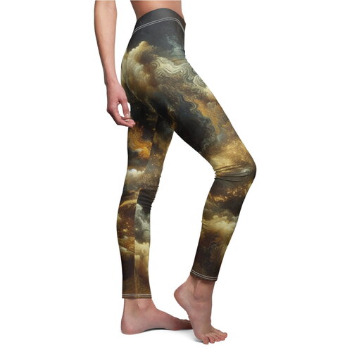 Leggings cosmiques, outer worlds leggings mystiques cosmiques dorés et noirs en velours