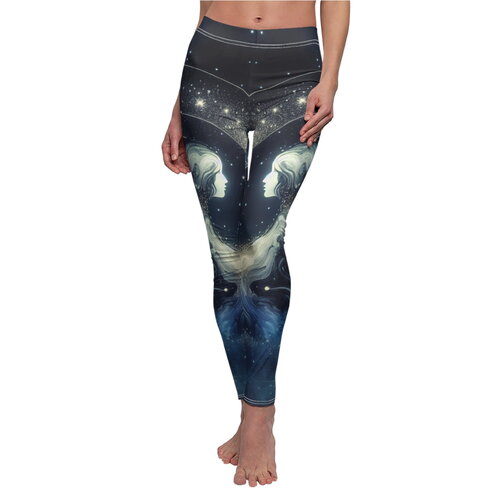 Leggings vierge signes astrologie, leggings vierge signe cosmique imprimé