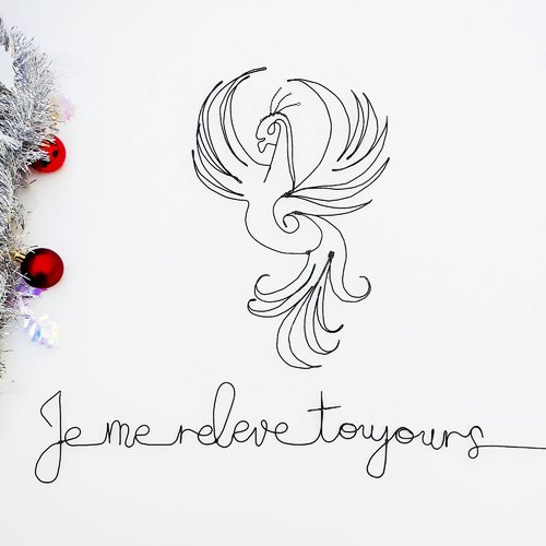 Décoration murale en fil de fer - phoenix - je me relève toujours