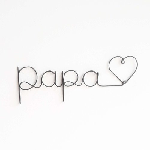 Papa avec coeur - mot en fil de fer recuit pour la fête des pères