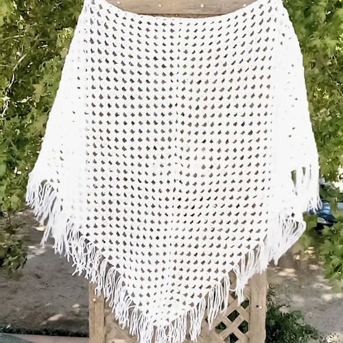 Châle bohême au crochet mariage baptêmes cérémonie