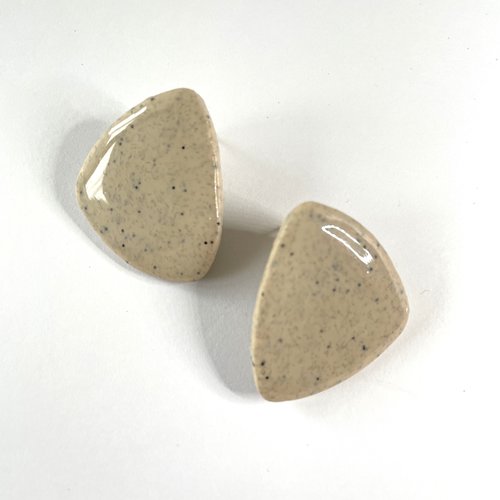 Boucles d'oreilles - diva beige granit