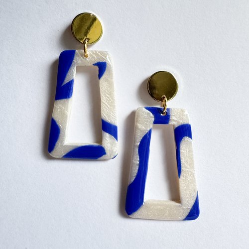 Boucles d'oreilles en trapèze ajouré