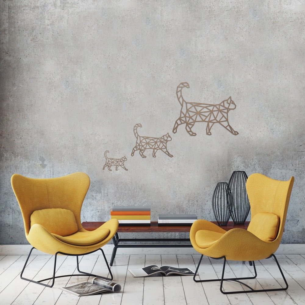 Chat Origami Decoupe Laser Bois Taille B Un Grand Marche