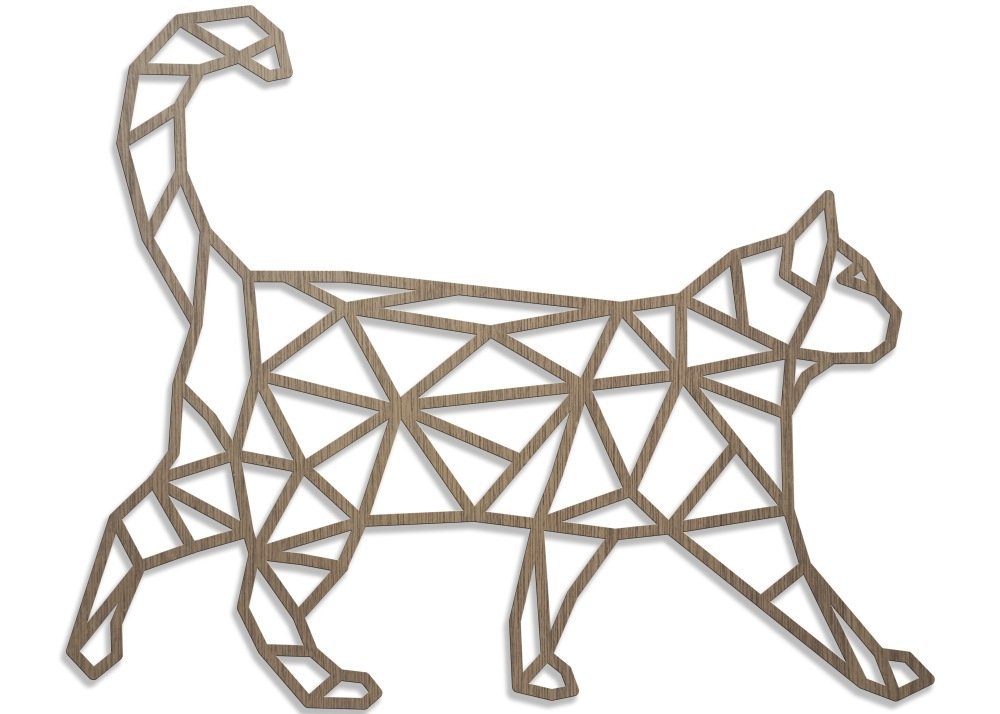 Chat Origami Decoupe Laser Bois Taille D Un Grand Marche