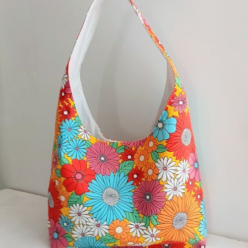 Sac hobo tissu fleuri