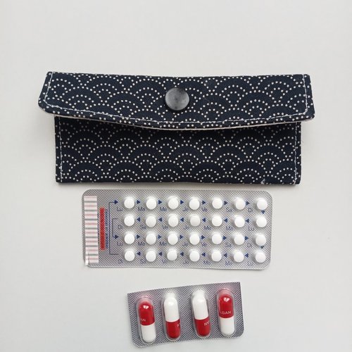 Étui pilules tissu japonais