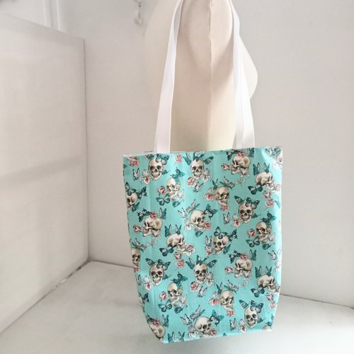 Tote bag bleu à motif