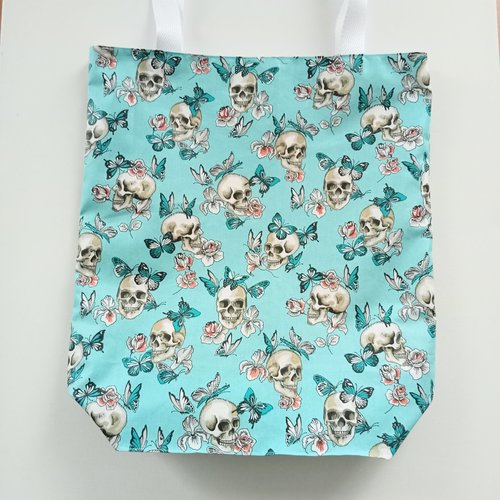 Tote bag bleu à motif