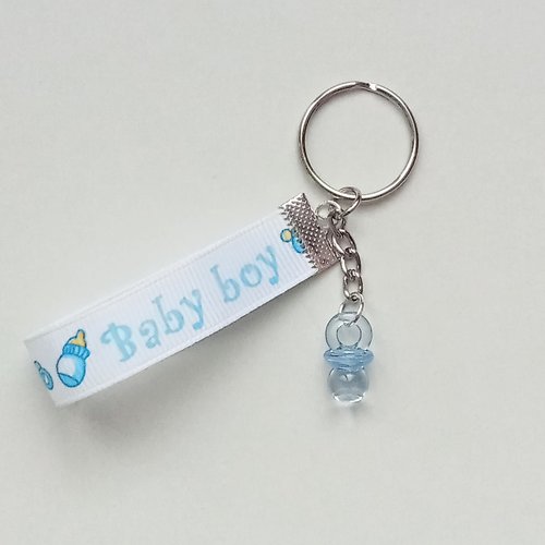 Porte-clé tétine bleue