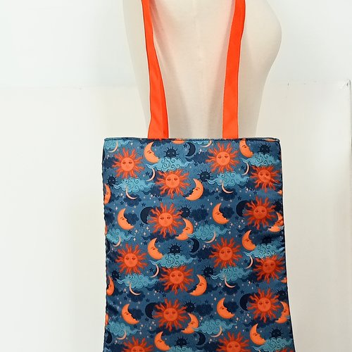 Tote bag lune et soleil