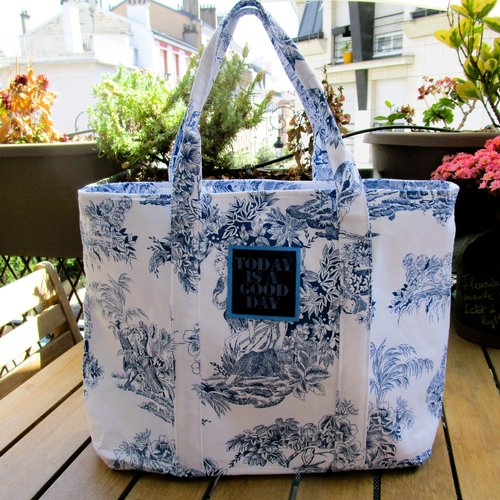 Sac marie toile de jouy