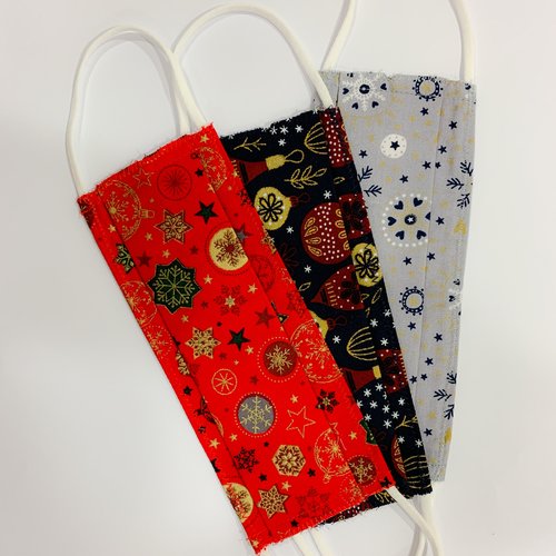 Lot de 3 masques lavables noël (adulte et enfant)