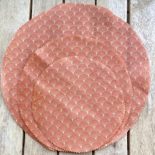 Lot de 3 bee-wraps ronds bio