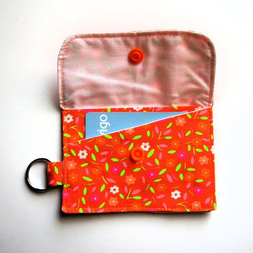 Porte cartes/porte clefs orange