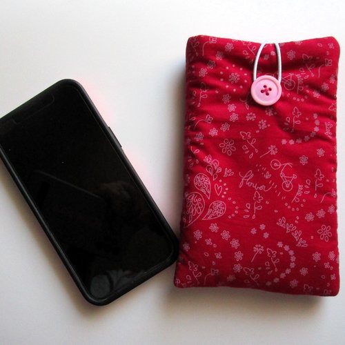 Etui pour téléphone portable roses vélos
