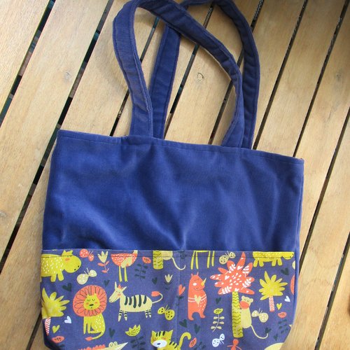 Tote bag velours animaux