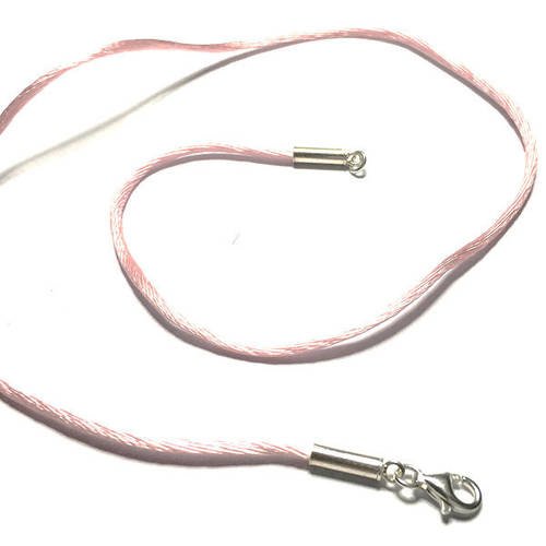 Collier cordon fil de soie noisette et argent 925 du 38 cm au 50 cm