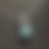 Collier pendentif pierre boule turquoise sur chaine argent massif 925/000 42 cm