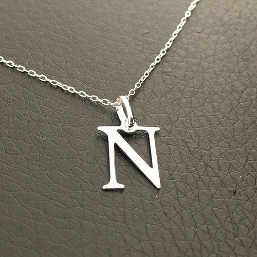 CHAINE Pendentif HOMME Initiale Lettre M ARGENT Neuf
