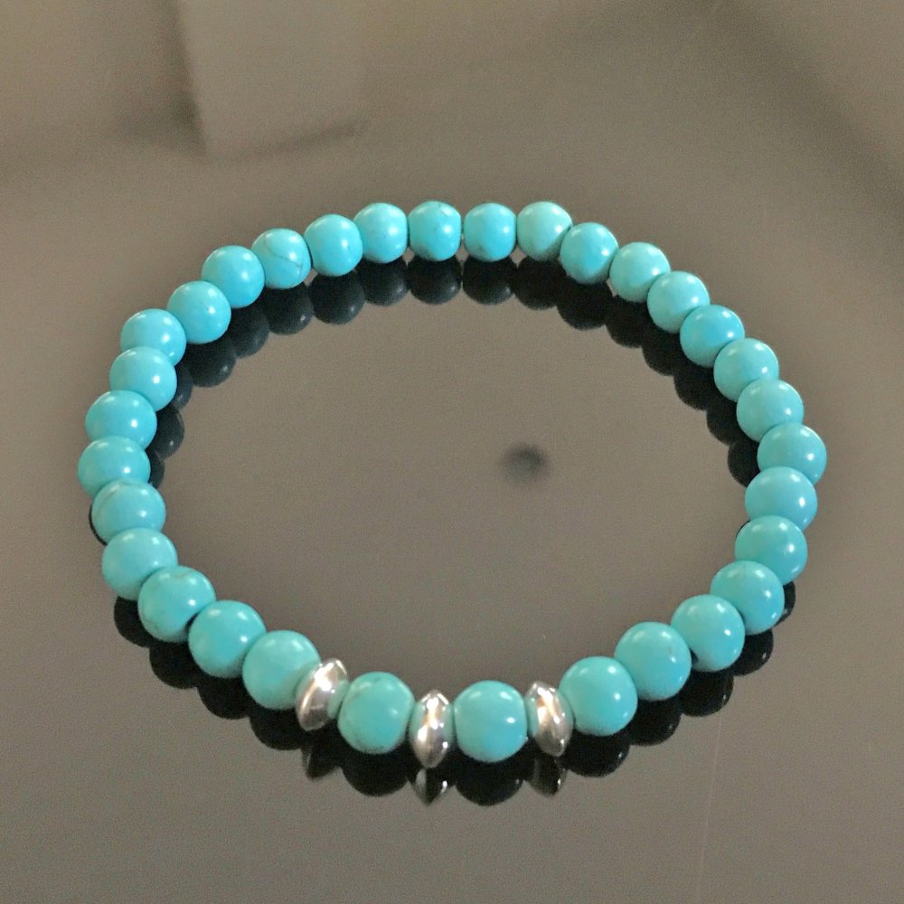 Bracelet élastique en turquoise naturelle
