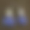 Boucles d'oreilles bohème en argent 925/000 pendants chandeliers et pampilles émail bleu roi