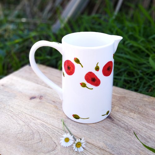 Petit cache-pot rouge, petit vase rouge et blanc, jardinière plante d' intérieur, pot de fleurs petit, - Un grand marché
