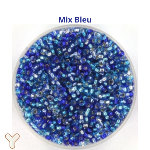 Miyuki rocaille 11/0 10g mix perles bleu
