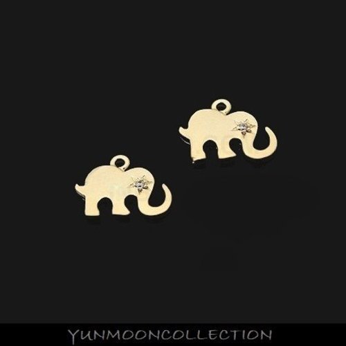 Pe-05/2x mignon éléphant en mat plaqué or