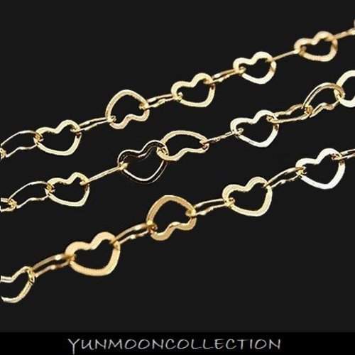 C-72a/chaîne petits cœurs 50cm en plaqué or carat