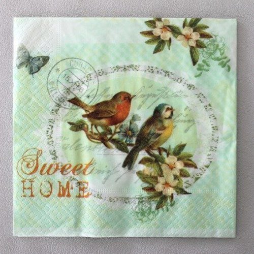 3 serviette " sweet home  " 33 cm x 33 cm