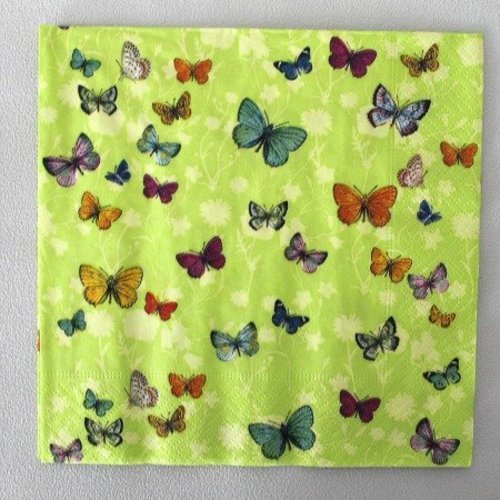 3 serviettes " les papillons " 33 cm x 33 cm