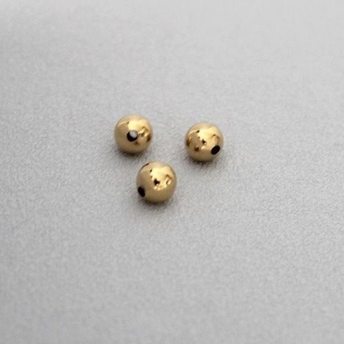 5 perles 8 mm en plaqué or