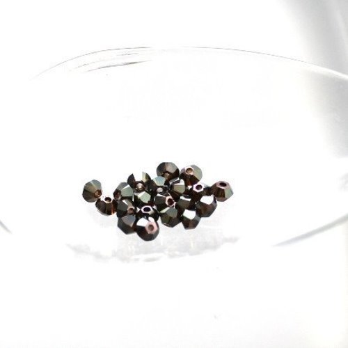 50 perle toupie en cristal t 3 bronze schade 2x