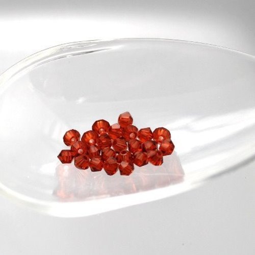 50 perle toupie en cristal t 3 red magma