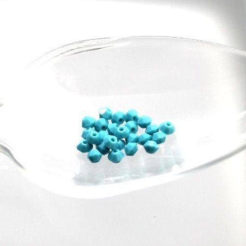 50 perle toupie en cristal t 3 turquoise opaque