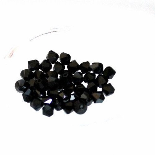 50 perle toupie en cristal t 3 noir opaque