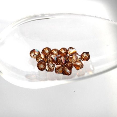 50 perle toupie en cristal t 4 crystal copper