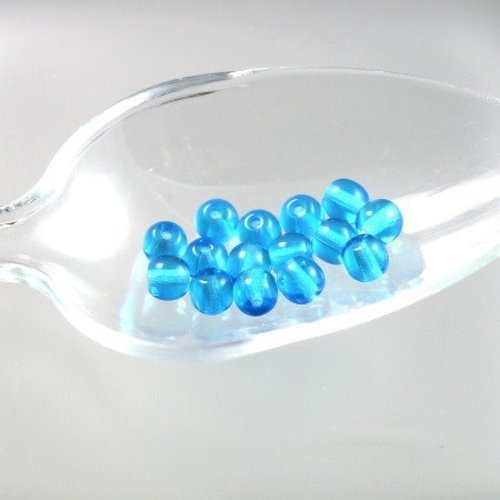 Perle ronde bleu transparent t 5 - 60 perles