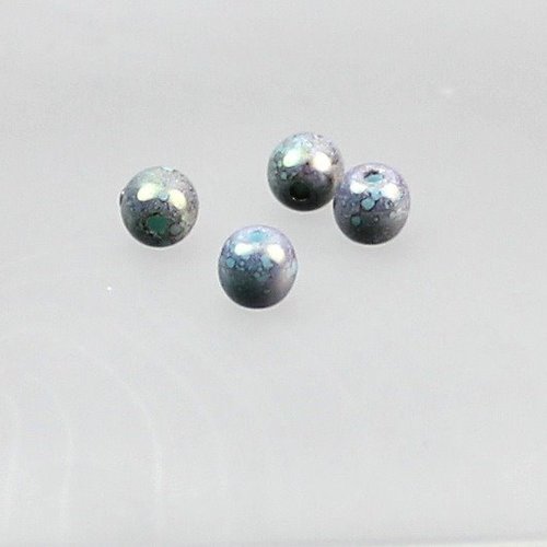 Perle ronde bleu gris marbré t 4 - 50 perles