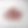 120 perles bi-bo deux trous rose-mauve transparent