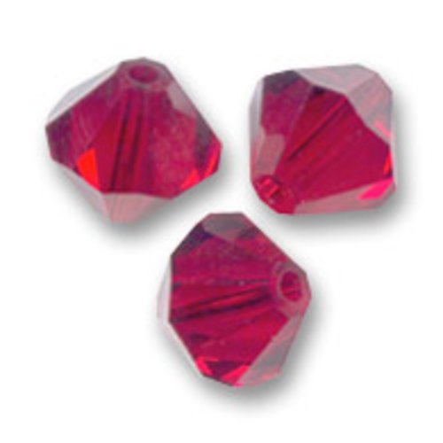 3 perle toupie en cristal t 8 rouge
