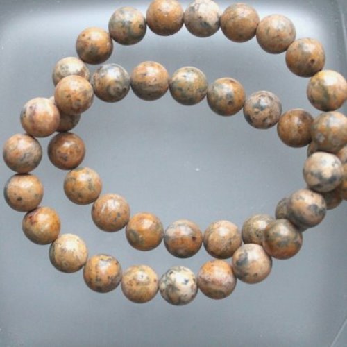 Perle jaspe léopard 8 mm lot de 25 perles