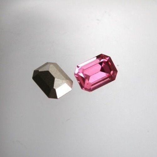 Cabochon rectangle rose 14 x 10 mm