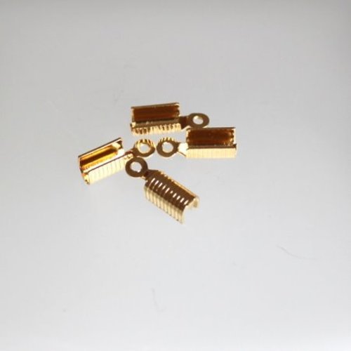 Embout, pince lacet en plaqué or, 7 x 4 mm lot de 4 pièces