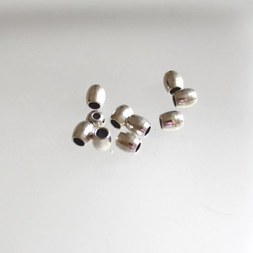 Perle ovale, tube en métal t 4 lot de 75