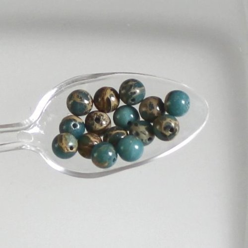 Perle jaspe paysanne 6 mm lot de 45 perles